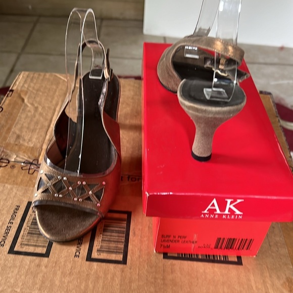 VanEli Slingback Rhinestone Pumps in Dark Gold Leather - Picture 8 of 15